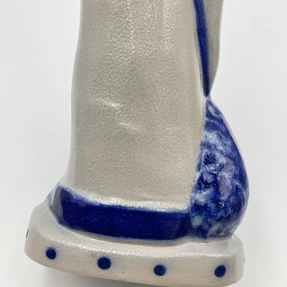 Eldreth Pottery 1997 Santa Claus Father Christmas Salt Glaze Blue 10" Figurine - Picture 11 of 13